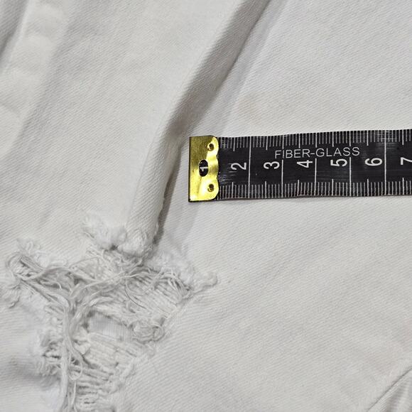 Just Black Denim White Distressed Skinny Leg Jeans Made In USA Women's Size 31 - Picture 3 of 8